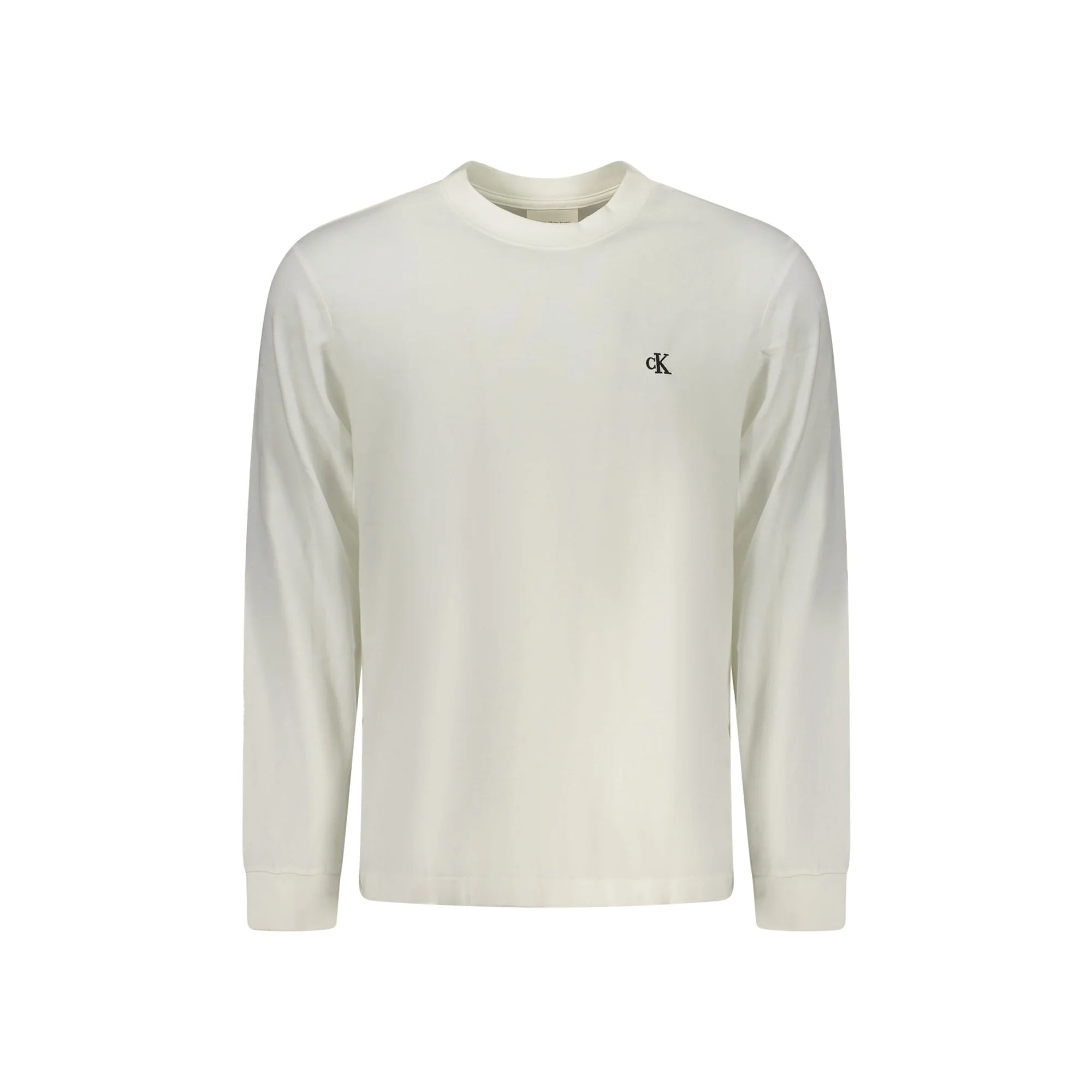 Calvin Klein T-Shirt Maniche Lunghe Uomo Bianca Ricamo Logo Bianco - foto prodotto